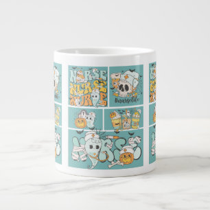 Taza De Café Gigante Enfermera divertida Halloween BlueTile Camiseta os