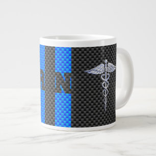 Taza De Café Gigante Enfermera inscrita RN Caduceus Impresión de fibra 