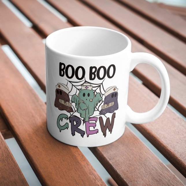 Taza De Café Gigante Enfermería de enfermería Halloween Boo Boo Crew Fa (Subido por el creador)