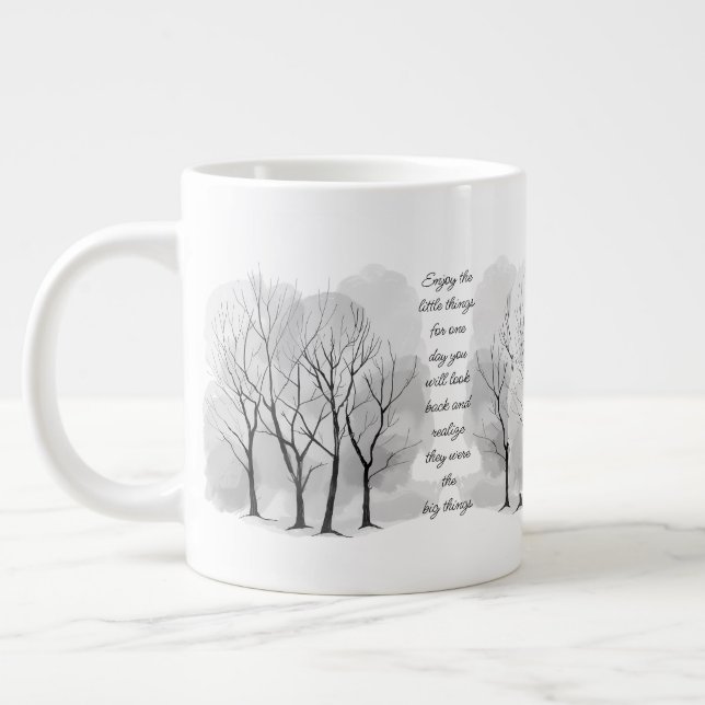 Taza De Café Gigante Enjoy Little Things Inspirational Life Quote (Izquierda)