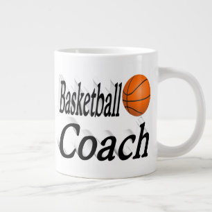 Taza De Café Gigante Entrenador de baloncesto medio texto