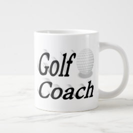 Taza De Café Gigante Entrenador de golf mitad de texto Café gigante Mug