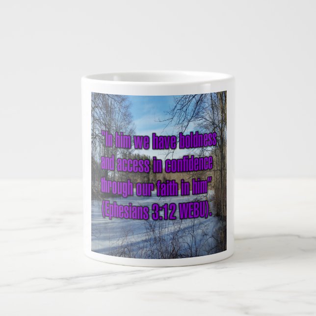 Taza De Café Gigante Ephesian 3:12 WEBU Mug (Frente)