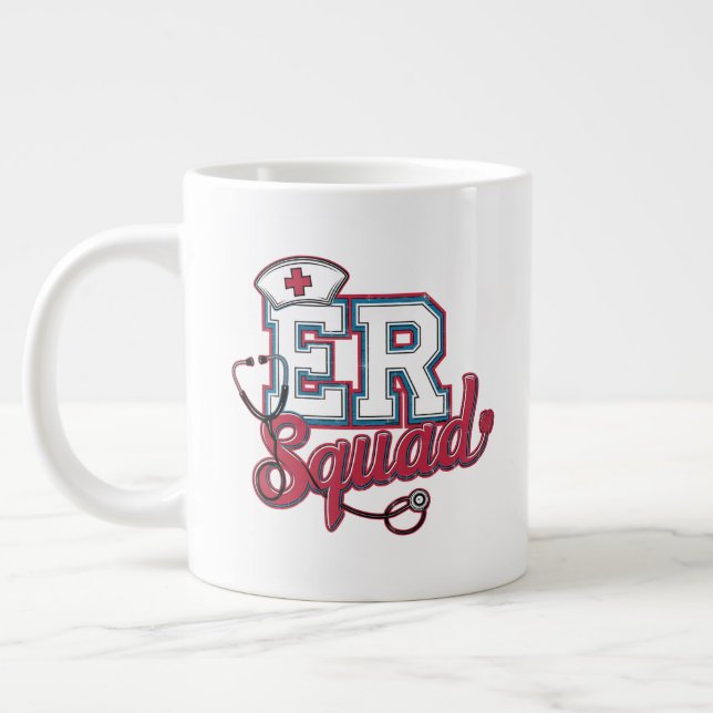 Taza De Café Gigante ER Squad, Emergency Room, Nurse Shirt, Doctor Gift (Izquierda)