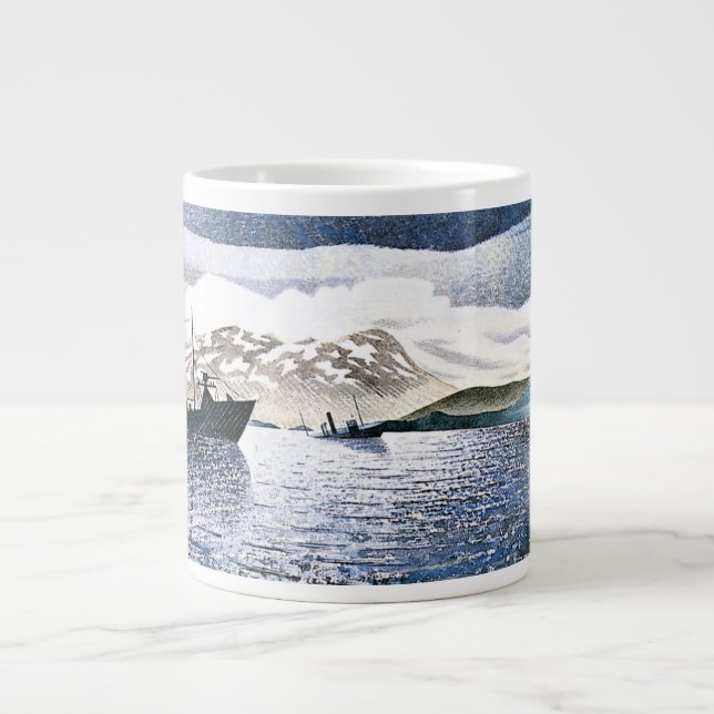 Taza De Café Gigante Eric Ravilious - Noruega, realismo mágico, (Frente)