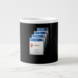 Taza De Café Gigante Error Crítico — Gráfico de Cajas de Advertencia de
