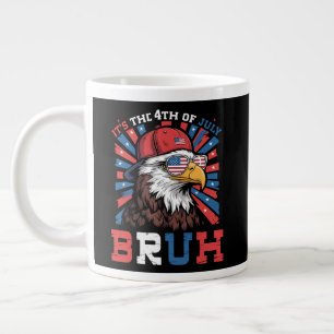 Taza De Café Gigante Es 4 de julio hermano águila calva patriota
