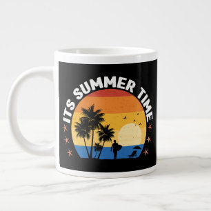 Taza De Café Gigante Es Hora de Verano Diseño de puesta de sol tropical