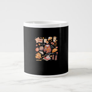Taza De Café Gigante Es La Temporada Calabaza Otoño Caída Todos Hojas T
