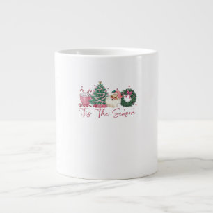 Taza De Café Gigante Es La Temporada Feliz Navidad Lindo Café De Navida