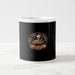 Taza De Café Gigante Es la Temporada Moto de Nieve Cuadros Rojos