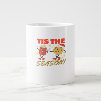 Taza De Café Gigante Es La Temporada Personajes Retro De Navidad