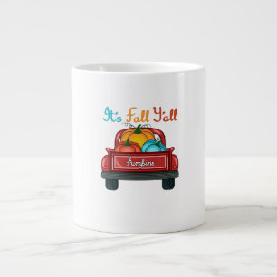 Taza De Café Gigante Es Otoño, Calabaza Roja