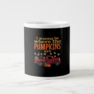 Taza De Café Gigante Es otoño, saludo calabaza otoño