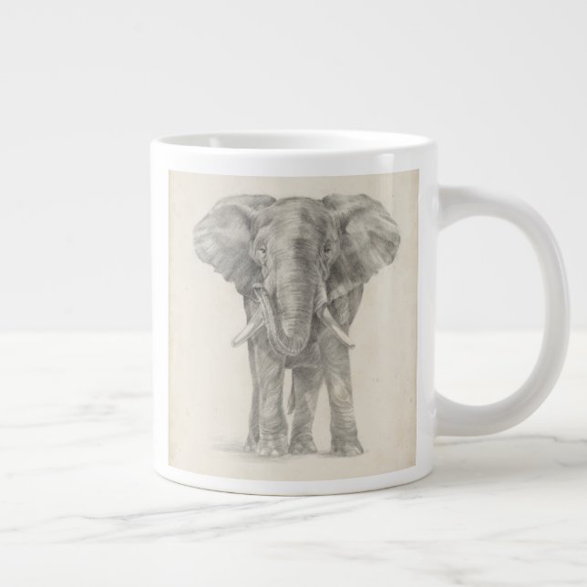 Taza De Café Gigante Esbozo elefante (Derecha)