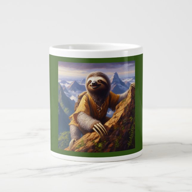 Taza De Café Gigante Escalada de Montaña Sloth (Frente)