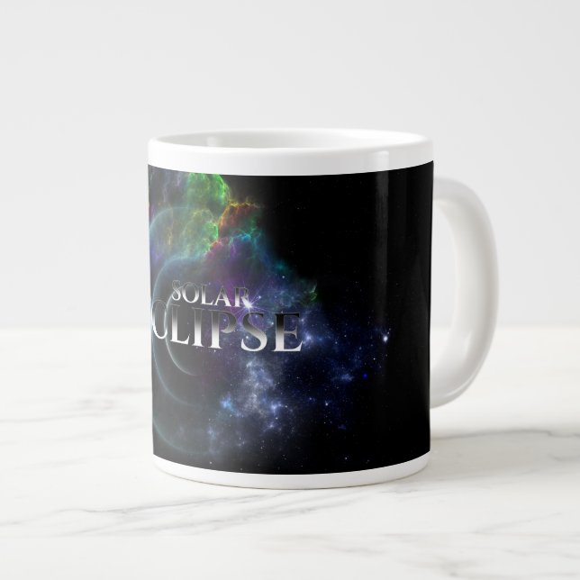 Taza De Café Gigante Escapada de arte fractal de eclipse solar (Derecha)