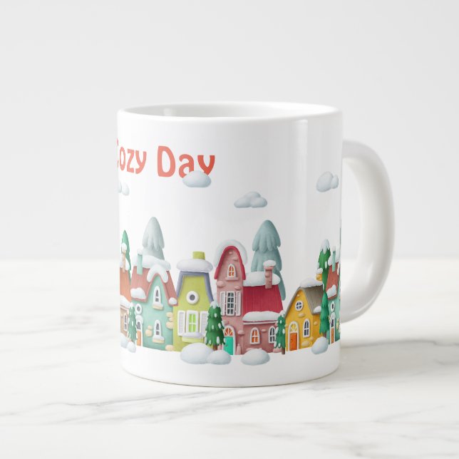 Taza De Café Gigante Escena de invierno (Derecha)