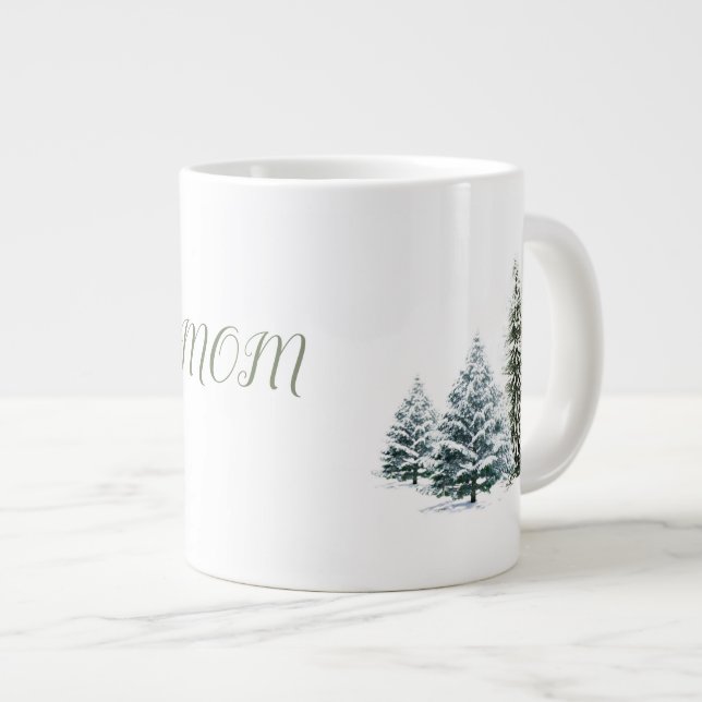 Taza De Café Gigante Escena de invierno personalizada Hueso de China Mu (Derecha)
