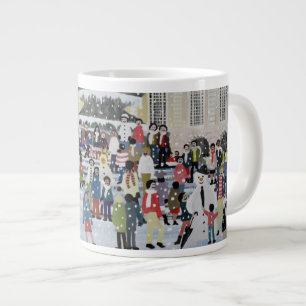 Taza De Café Gigante Escena de la nieve de Piccadilly