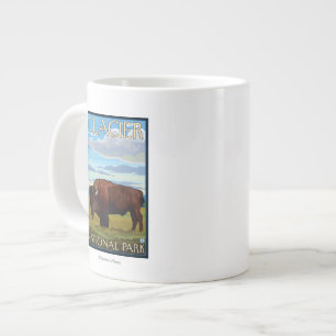 Taza De Café Gigante Escena del bisonte - Parque Nacional Glacier, TA