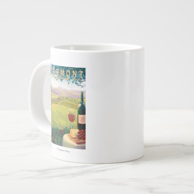 Taza De Café Gigante Escena del país de VermontWine (Izquierda)