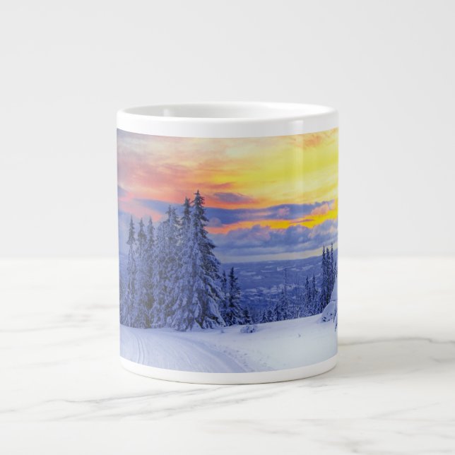 Taza De Café Gigante Escenario de invierno (Frente)