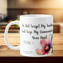 Taza De Café Gigante Escritura Floral
