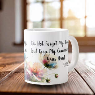 Taza De Café Gigante Escritura floral