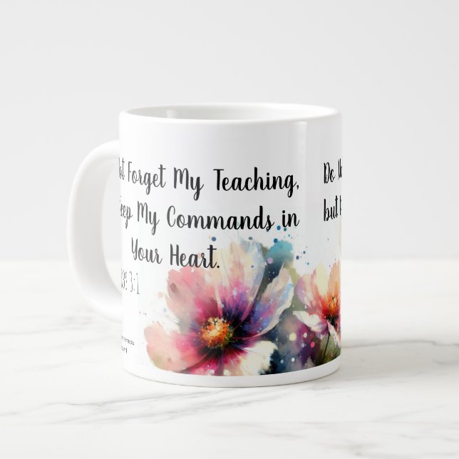 Taza De Café Gigante Escritura floral (Izquierda)