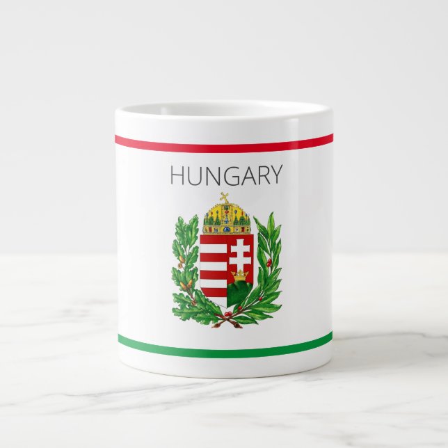Taza De Café Gigante Escudo de armas Hungría Regalos de Budapest (Frente)