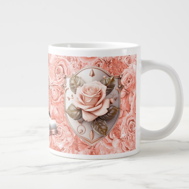 Taza De Café Gigante Escudo de la fe en la bruja rosa (Derecha)