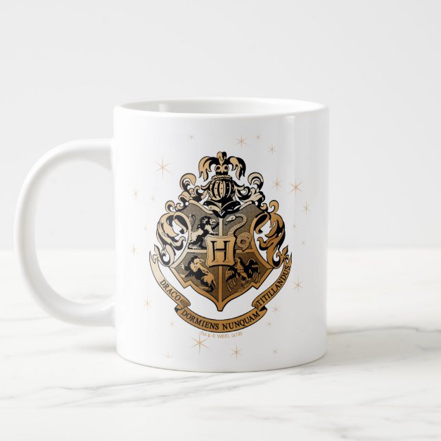 Taza De Café Gigante Escudo dorado brillante HOGWARTS™ (Izquierda)