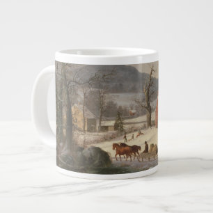 Taza De Café Gigante Escuela Roja (escena rural) 1858