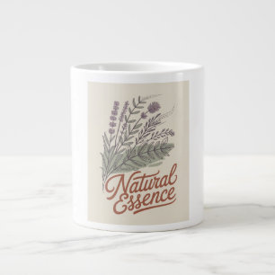 Taza De Café Gigante Esencia Natural Vintage Botánico Flor Silvestre