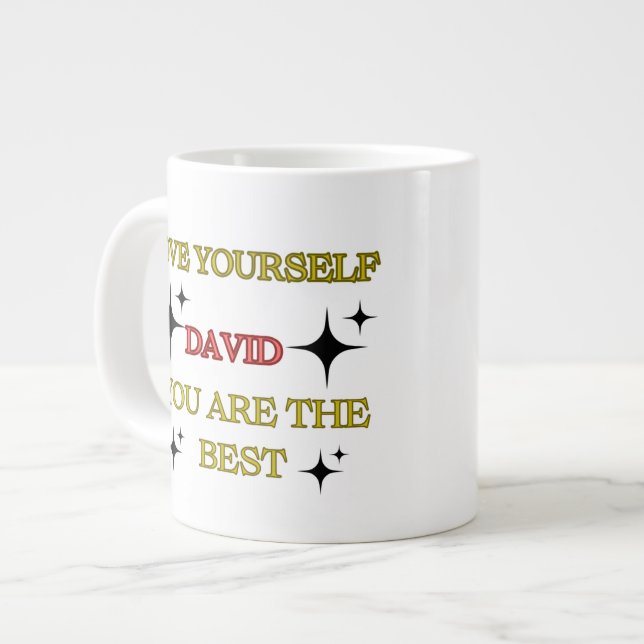 Taza De Café Gigante Especialidad Mug feliz cumpleaños david (Izquierda)