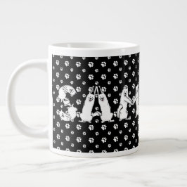Taza De Café Gigante Espeleada con Samoyed en letras de perro saqueadas