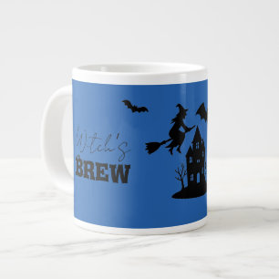 Taza De Café Gigante Espeluznante casa embrujada y silueta de brujas