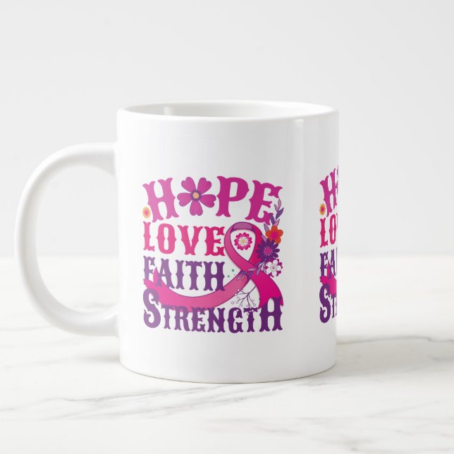 Taza De Café Gigante Esperanza-amor-fe-fuerza (Izquierda)