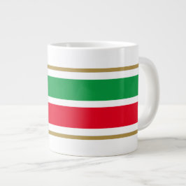 Taza De Café Gigante Esporádico Brillante Carreras Verde Rojo Tiras En 