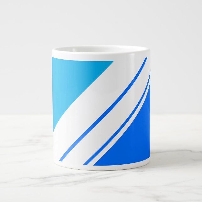 Taza De Café Gigante Esporto Divertido brillante cielo azul franjas de  (Frente)