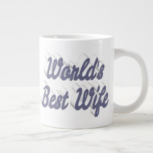 Taza De Café Gigante Esposa con medias tintas grises fango café gigante