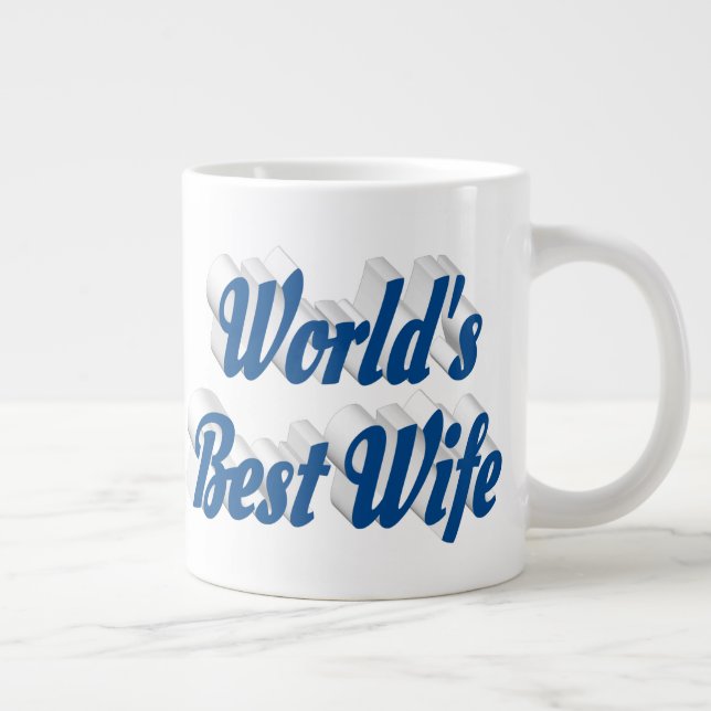 Taza De Café Gigante Esposa con medio texto azul fango de café gigante (Derecha)