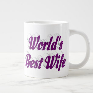 Taza De Café Gigante Esposa con mitad de texto morado