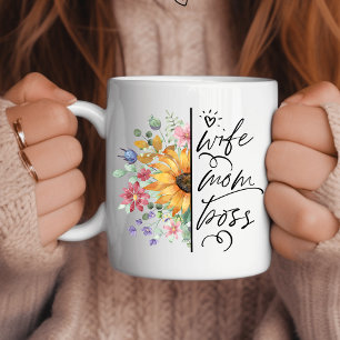 Taza De Café Gigante Esposa, Mamá, Especialidad Floral Jefe