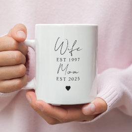 Taza De Café Gigante Esposa Mamá EST Year Mug | Familia Personalizado m