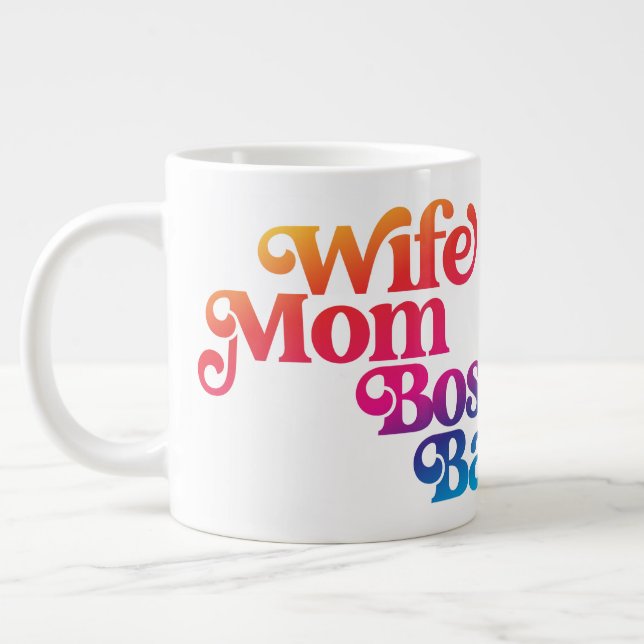 Taza De Café Gigante Esposa Mamá Jefe Badass Cute Gracioso Mamá Humor C (Izquierda)
