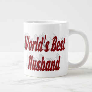 Taza De Café Gigante Esposo con medio texto burdeos barba de café gigan