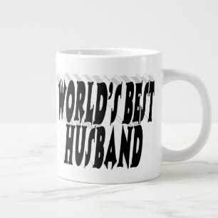 Taza De Café Gigante Esposo con medio texto negro