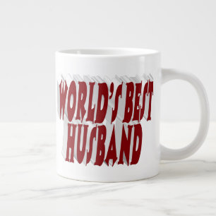 Taza De Café Gigante Esposo con texto mitad burgundy